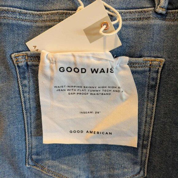 Good American Good Waist Indigo016 Skinny Jeans NWT - Picture 3 of 4